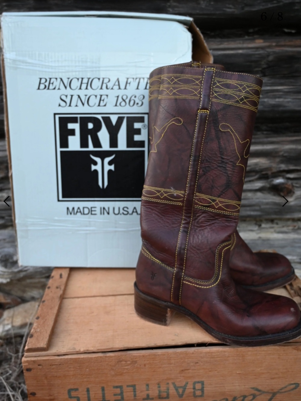Frye Campus Boots with Embroidered Steer - Picture 2 of 5